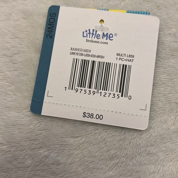 Little Me Tropical One-Piece Infant Rashguard swimsuit - Picture 13 of 14